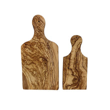 Afbeelding in Gallery-weergave laden, Set foto van 2 olijfhouten snijplanken van Olivenholz Erleben